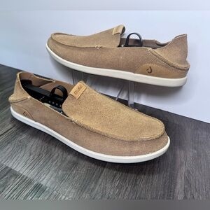 OluKai NaluKai Kala Slip On Brown Leather Casual Shoes 10409-3619 Mens Size 10M
